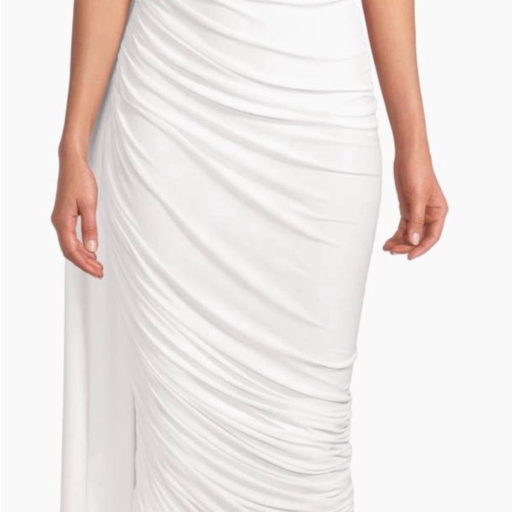 Norma Kamali White Draped  Dress
